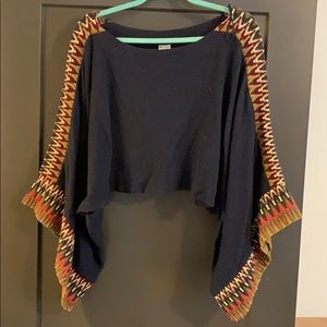 free people- crop bell sleeve top